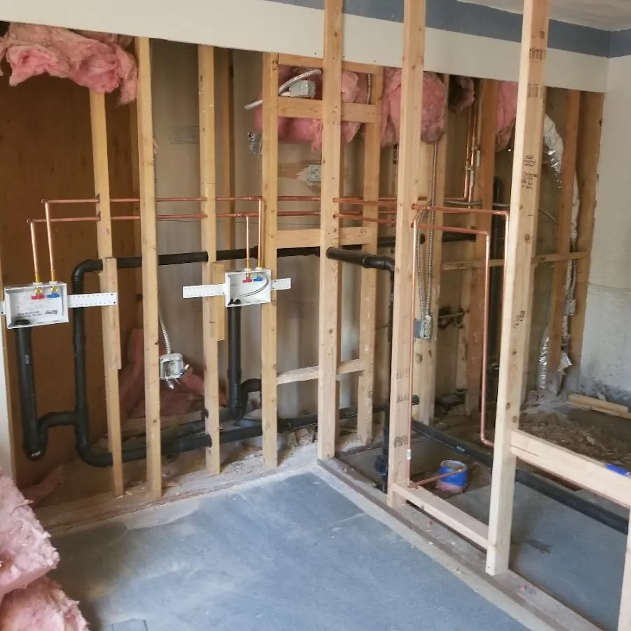 Copper pipe rough-in and plumbing installation in Boulder Creek